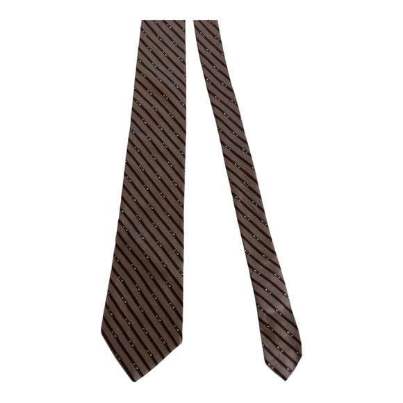 Christian Dior Silk Striped Tie Brown Multicolor - Picture 5 of 6